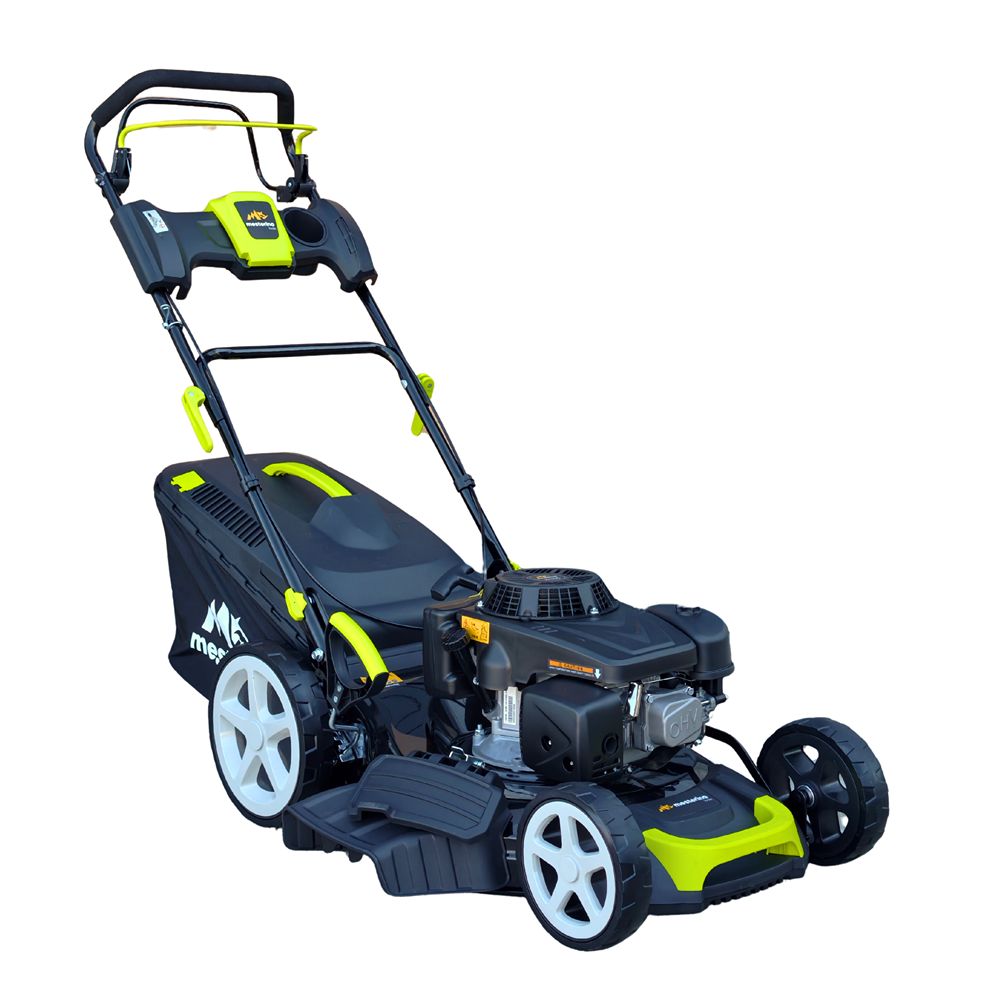 Masina autopropulsata pentru tuns iarba/gazon MESTERINO MTBJXPM51N-224, motor 4T LONCIN 224 cmc, 6.1 CP, latime taiere 51 cm, 8 nivele de taiere, sac colector 60 litri, evacuare laterala si mulcire
