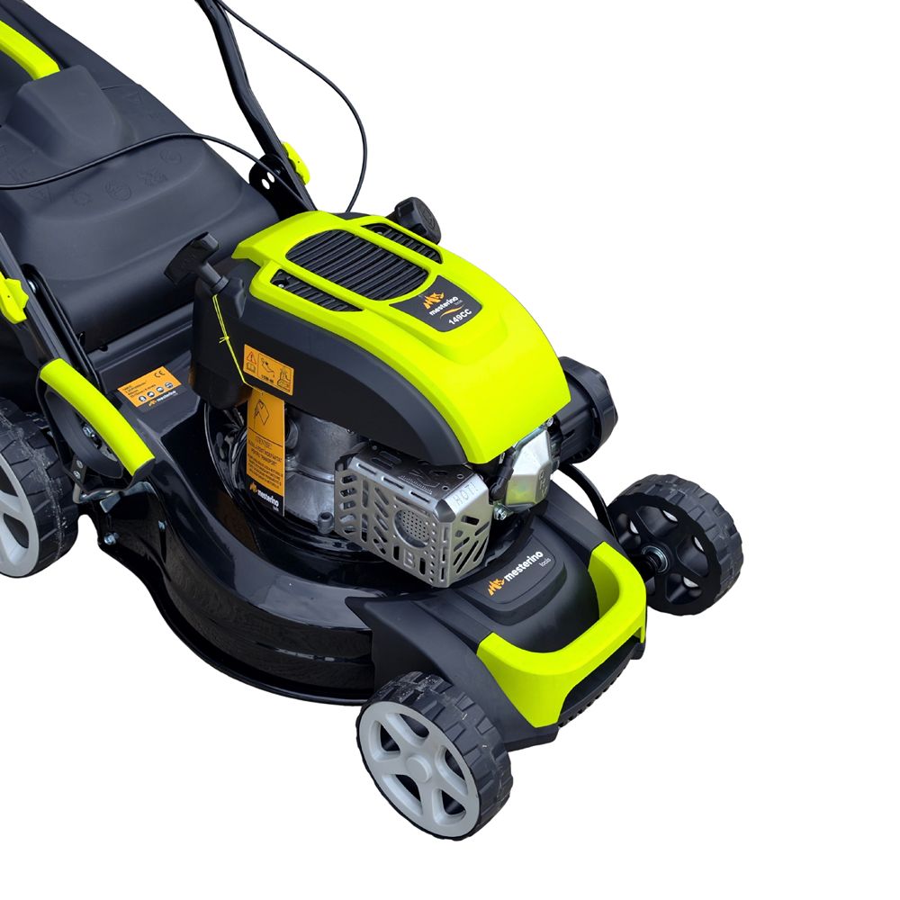 Masina autopropulsata pentru tuns gazon/iarba MESTERINO MTBJXSM41N-149, motor 4T 149 cmc, 3.3 CP, latime taiere 41 cm, 8 nivele taiere, sac colector 50 litri