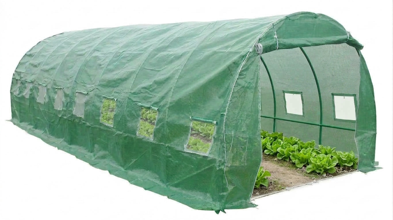 Sera din polietilena pentru gradina MESTERINO MTGH-084, dimensiuni 8x4x2 m, 135 g/m2, structura tevi din otel galvanizat