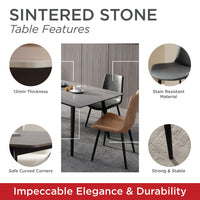 Masă de dining moderna din piatra sinterizata - imagine 9