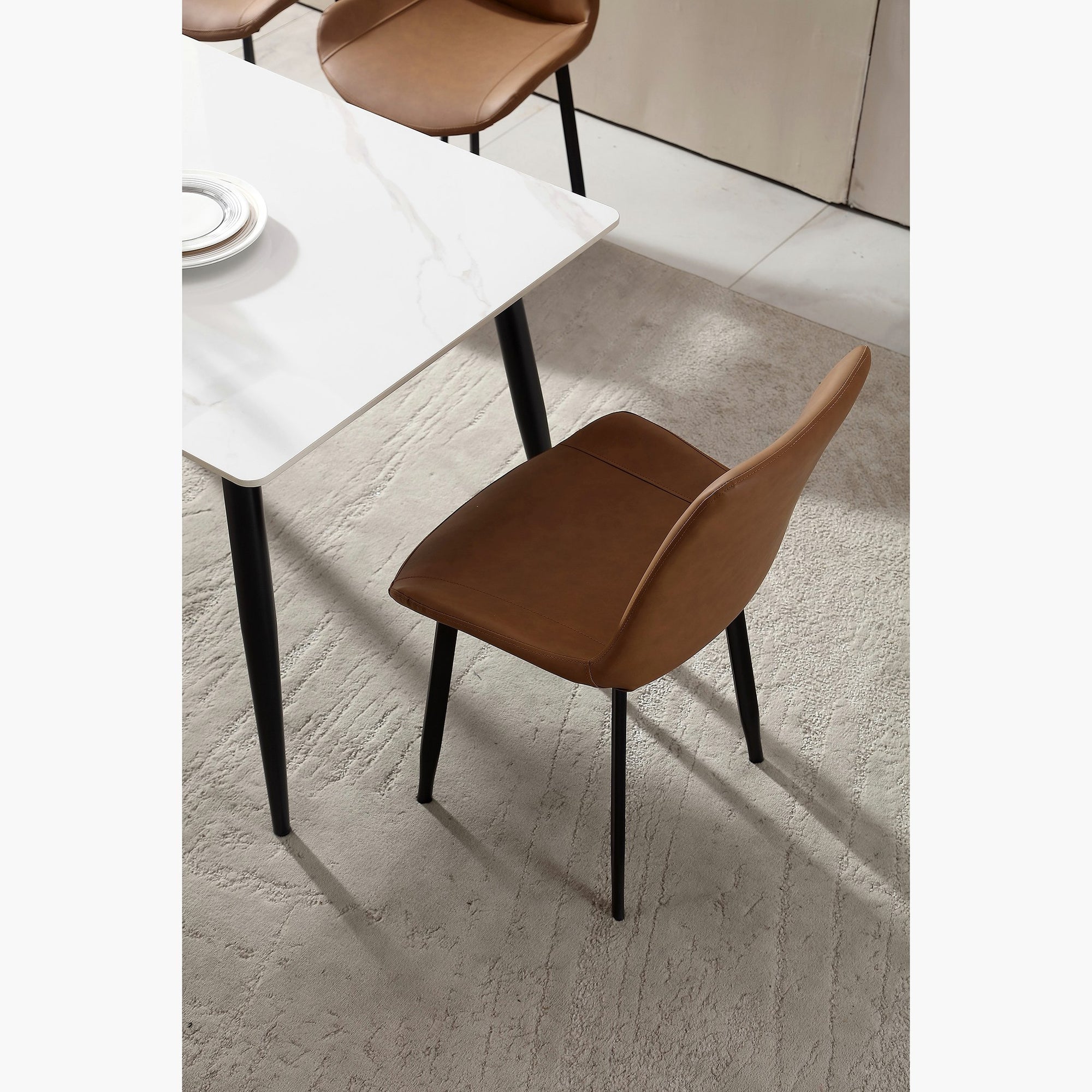 Scaun de dining design scandinav, aspect minimalist, 50 x 46 x 83 cm
