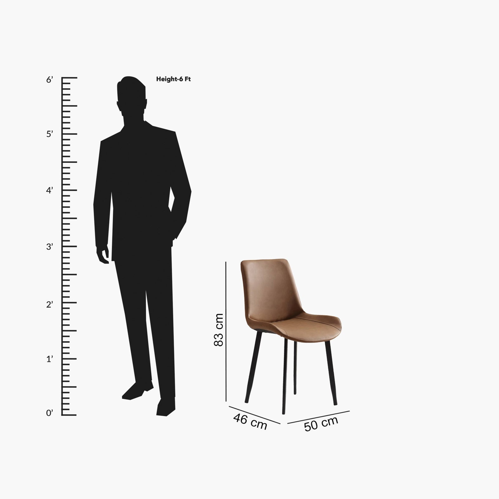 RESIGILAT - Scaun de dining design scandinav, aspect minimalist, 50 x 46 x 83 cm
