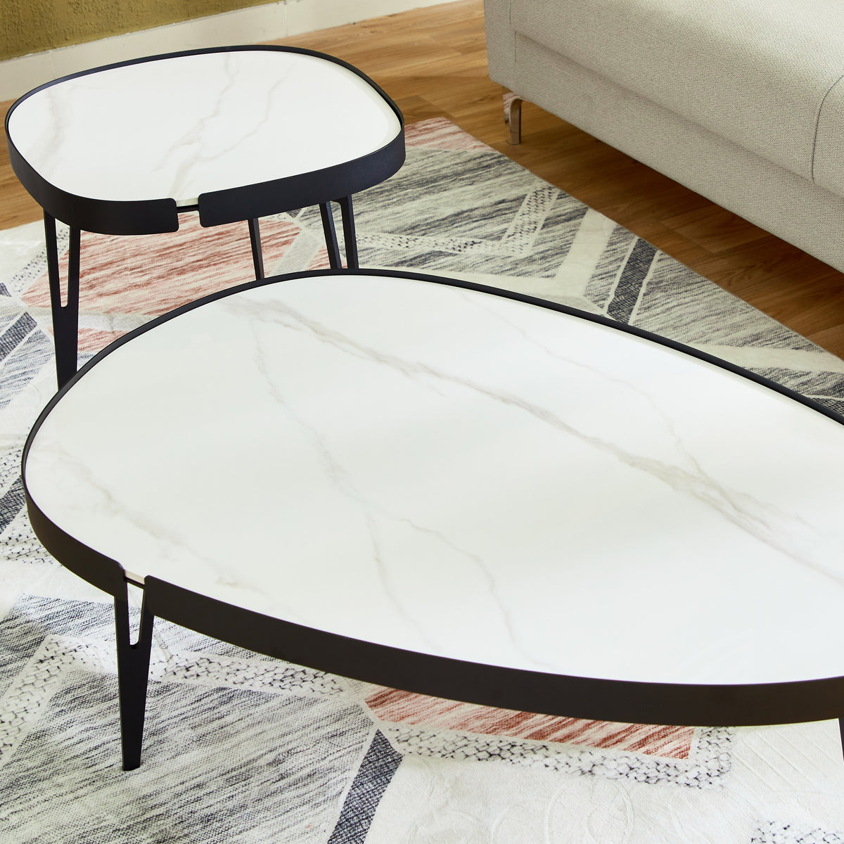 Set 2 măsuțe de cafea din piatră sinterizată