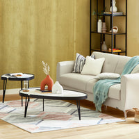 Set 2 Masute de Cafea Moderne din Piatra Sinterizata, Finisaj Lucios, Rezistente la Caldura si Pete, Design Elegant pentru
