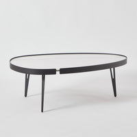 Set 2 Masute de Cafea Moderne din Piatra Sinterizata, Finisaj Lucios, Rezistente la Caldura si Pete, Design Elegant pentru