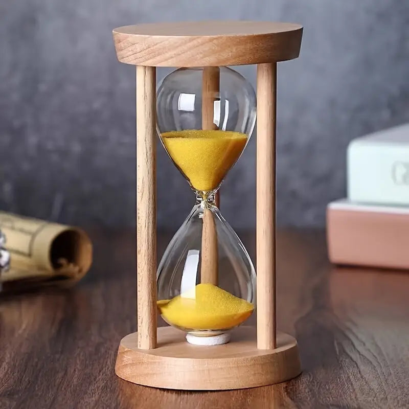 Clepsida din Lemn 5 Minute Sticla Uimitoare Productivitate Meditatie Decor - detaliu produs