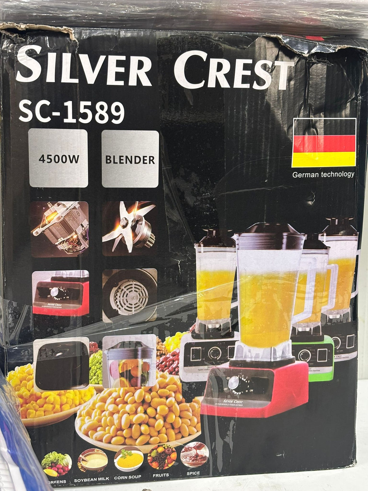 RESIGILAT — Blender Profesional de bucatarie 2 in 1, 2.5L, motor din cupru, 15 viteze, 4500W · Acceptabil #001