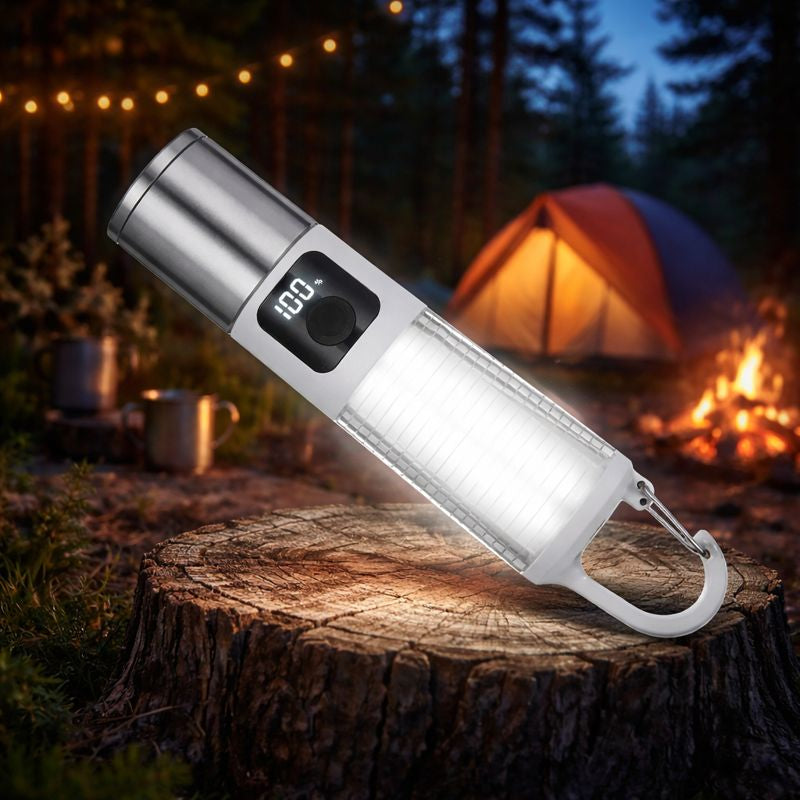 Lanterna LED telescopica, cu display si carlig de prindere, incarcare USB Type-C, CB-005