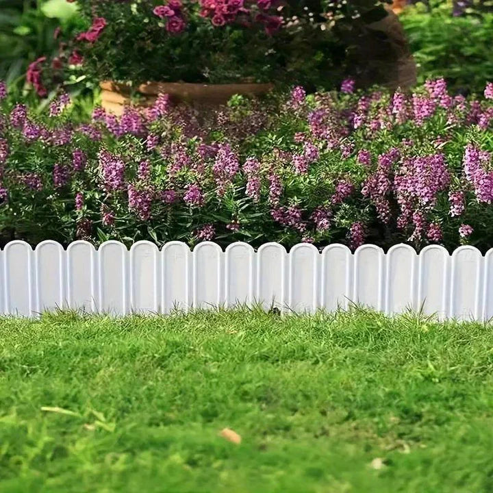 Set 12 bucati garduri decorative pentru gradina, albe, 1.2m x 22cm