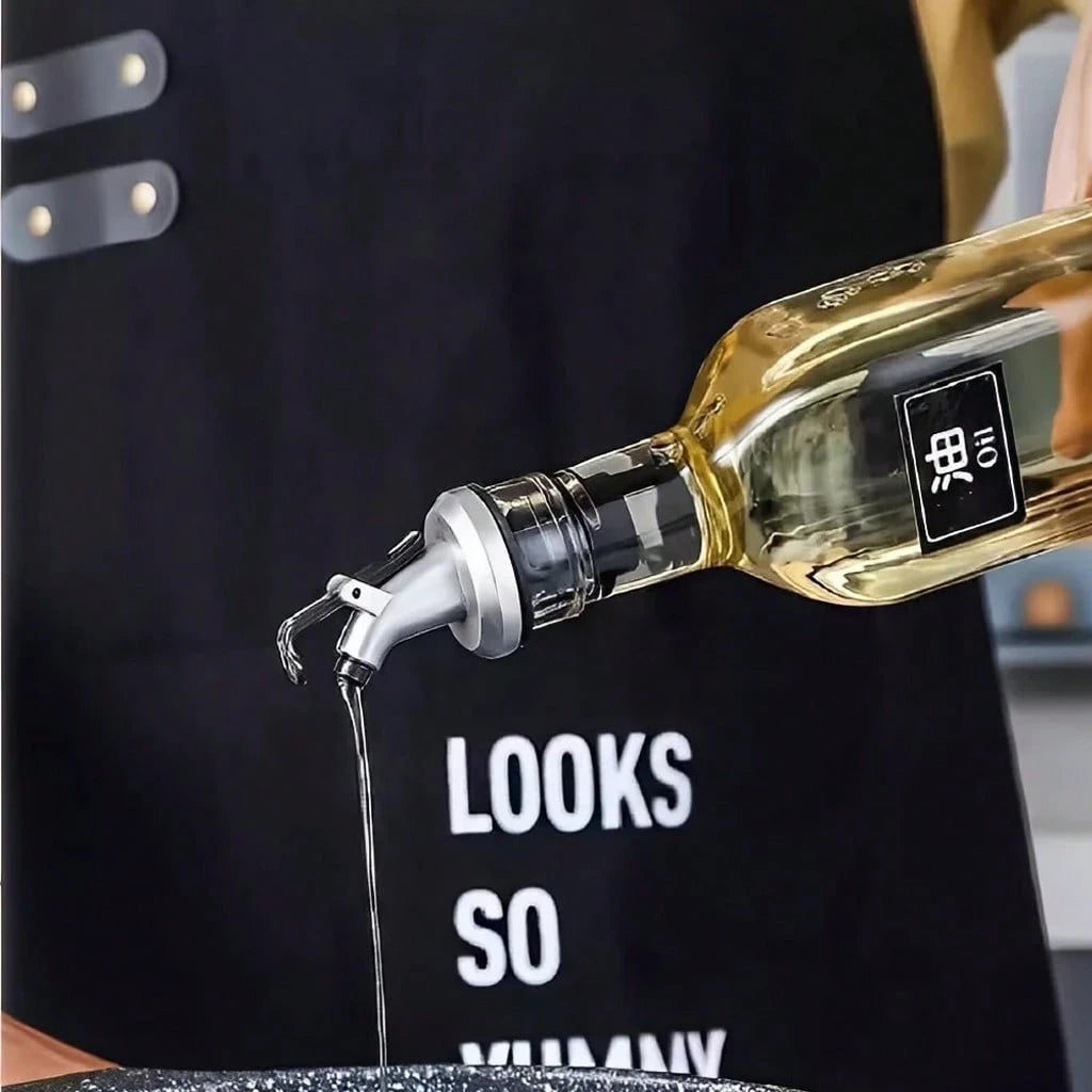 Set elegant pentru ulei, oțet și condimente – 2 sticle din sticlă 500 ml + 3 recipiente cu linguriță 250 ml