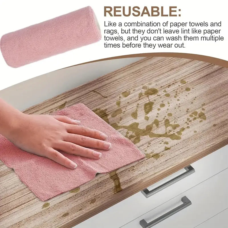 Set 30 servetele reutilizabile multifunctionale 30x30 cm cu suport
