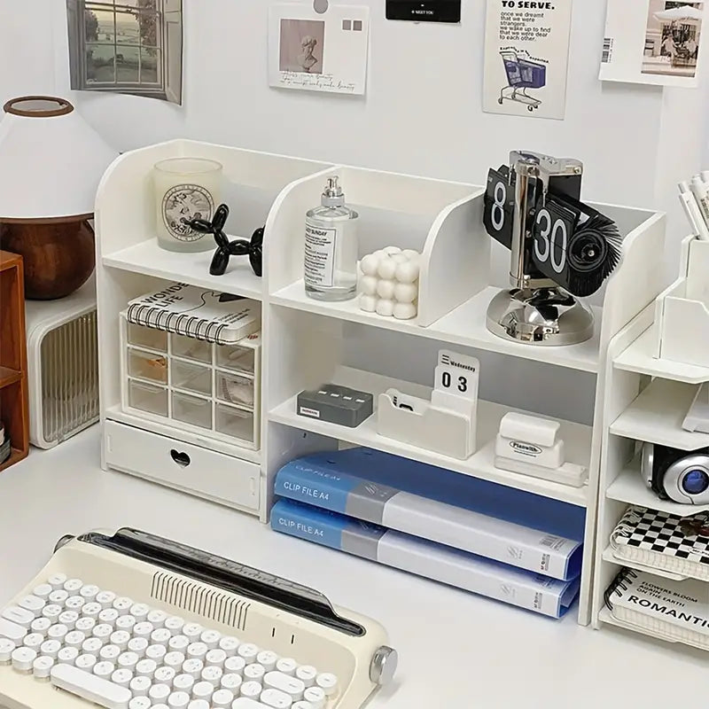 Organizator de birou - Raft cu sertar pentru stocare si decoratiuni