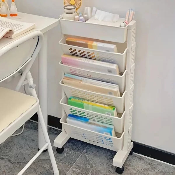 Etajera pliabila cu 5 rafturi – pentru carti si obiecte de birou