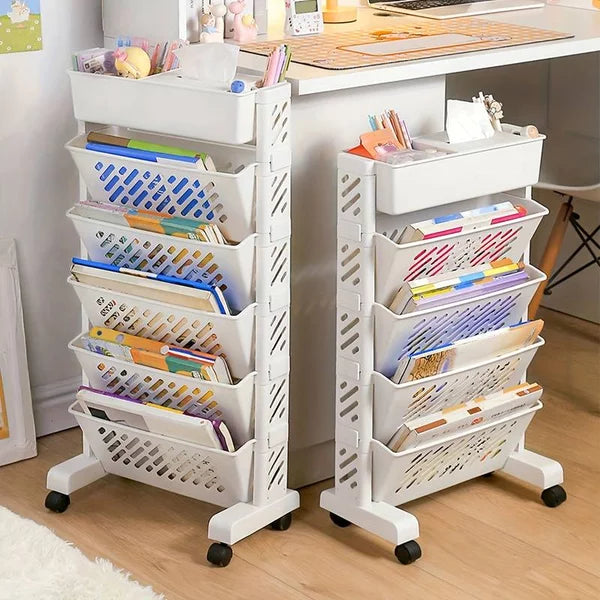 Etajera pliabila cu 5 rafturi – pentru carti si obiecte de birou
