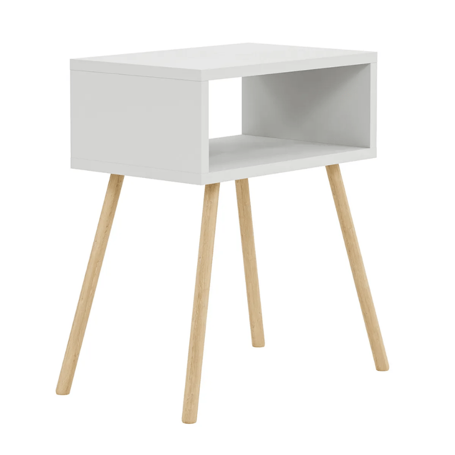 Noptiera cu picioare retro – 44 x 29 x 18 cm – cu raft de depozitare si design vintage