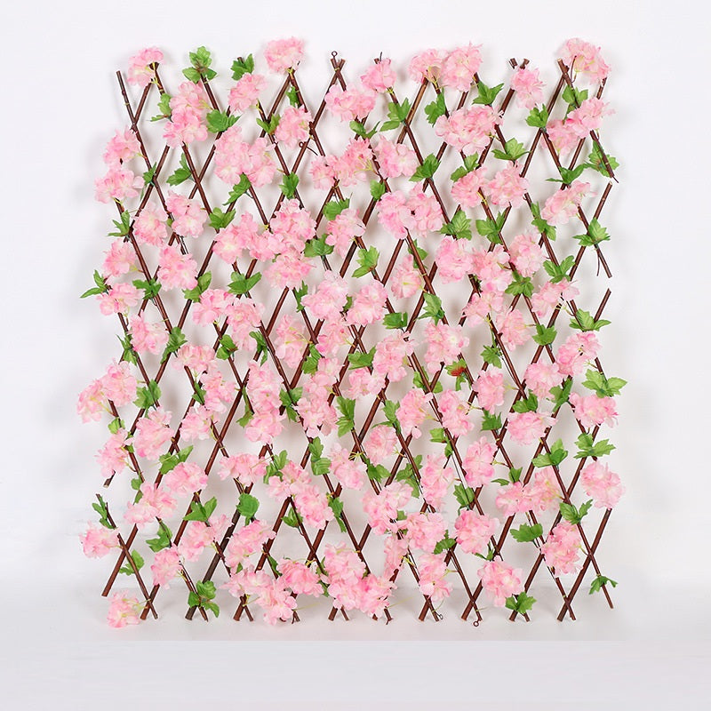 Gard viu artificial cu flori, extensibil, vesnic verde, 220x70 sau 120x120