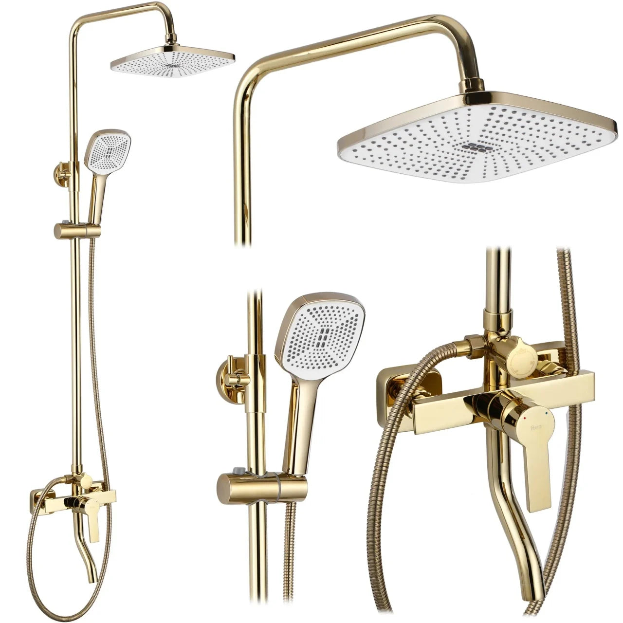 Coloana Dus Inox Crom Rotunda Montaj Perete Baie 20cm - detaliu produs