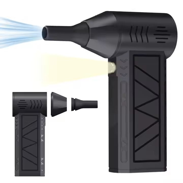 Mini ventilator de aer comprimat, 4 trepte de viteza, lanterna, incarcare USB