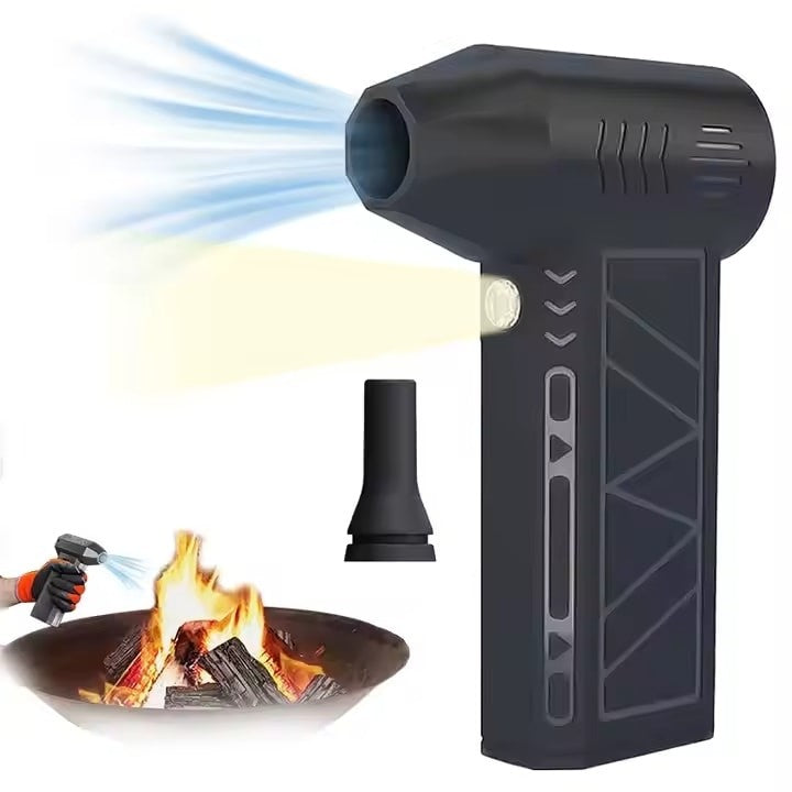 Mini ventilator de aer comprimat, 4 trepte de viteza, lanterna, incarcare USB