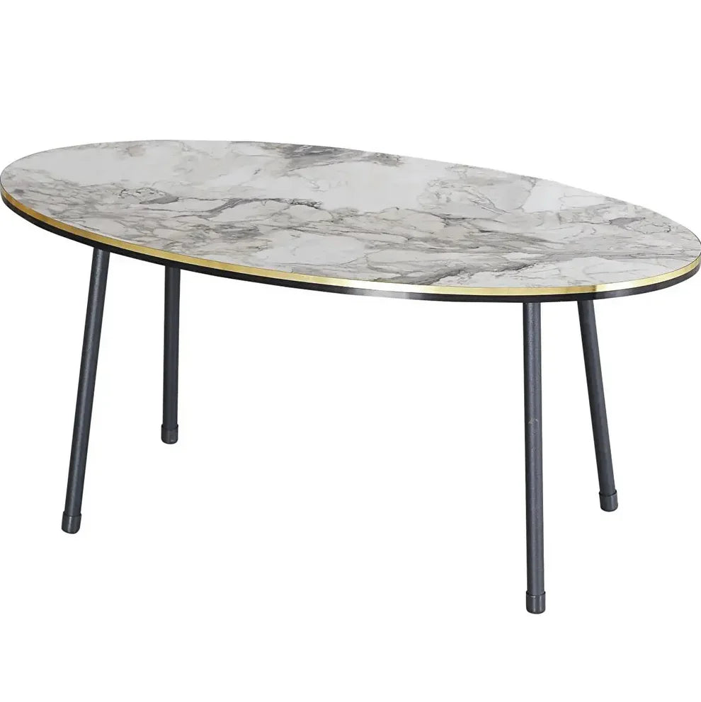 Masa de cafea moderna 90x50x42 cm MDF cu picioare metalice