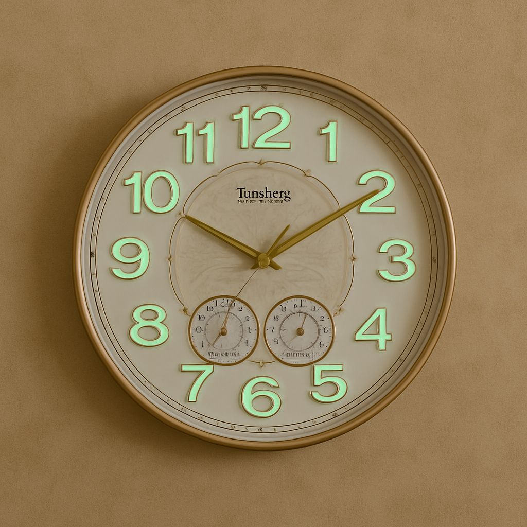 Ceas de perete cu cifre fosforescente, 34 cm, Design modern si decorativ