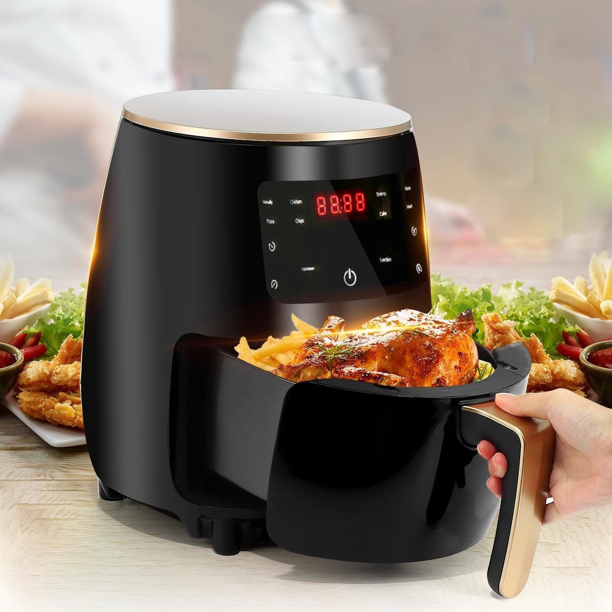 Friteuza cu aer cald, S-18 Air Fryer, 2400W, afisaj digital, LCD Touch control