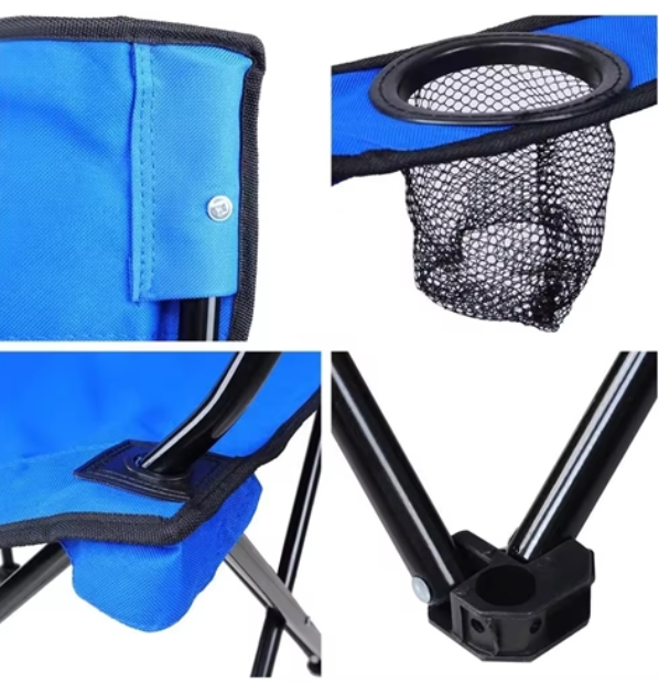 Set 2 scaune camping pliabile cu suport pahar si husa de transport, pentru camping, plaja, pescuit sau gradina, 50 x 50 x 80 cm