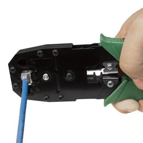 Cleste profesional pentru sertizat mufe RJ45, RJ12, RJ11 – 195 mm