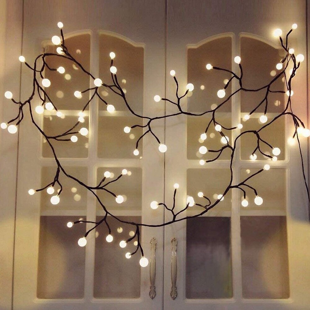 Ghirlanda luminoasa decorativa cu ramuri flexibile – 1.6 m, 72 LED-uri, telecomanda si alimentare USB