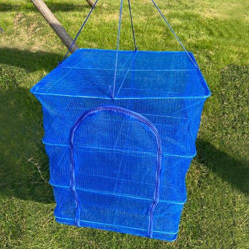 Plasă de uscare pliabilă cu agatatoare – Pentru Pește, Legume, Plante, Flori, Muguri  portabila, 4 niveluri cu suport, 40 x 40 x 60 cm