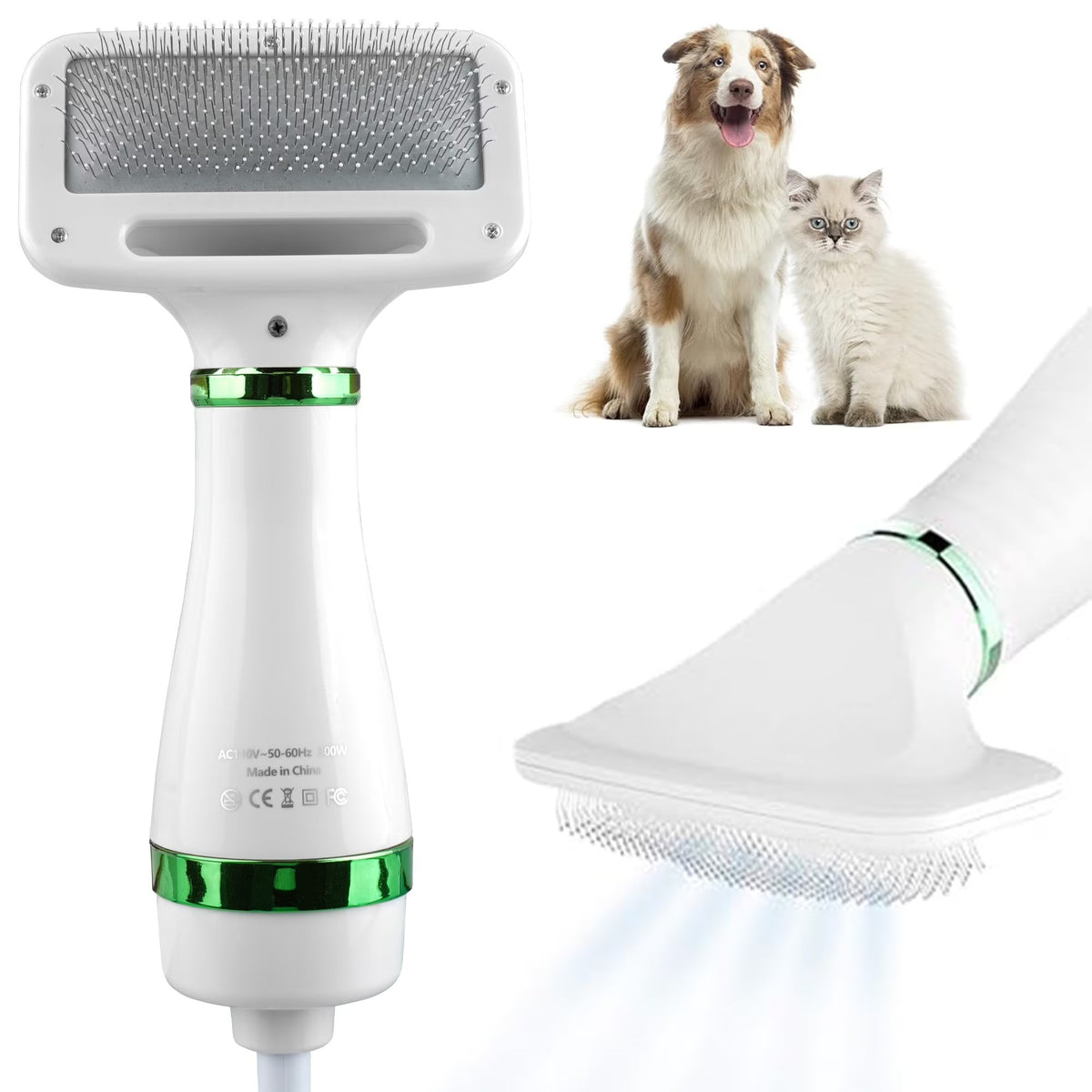 Uscator si perie pentru animale 2 in 1 pentru caini si pisici talie mica si medie