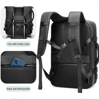 Rucsac laptop Oxford, rezistent la apa, compartiment vacuum, capacitate mare, USB, negru - imagine 3