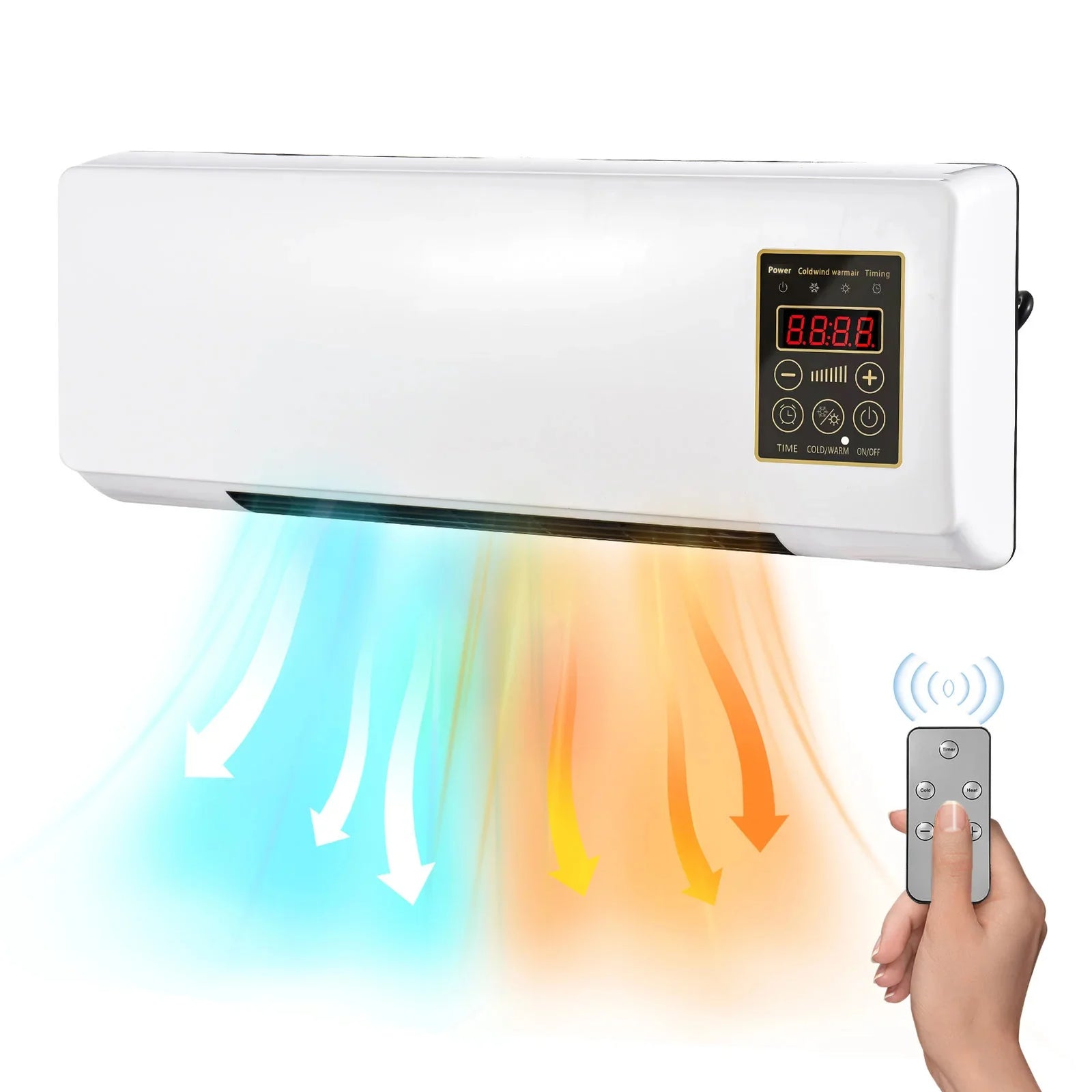 Aer Conditionat cu ventilator 2 in 1,  55 cm, Rece/Cald, 16 - 40 grade, 1800W, cu telecomanda, Alb
