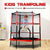 Trambulina cu plasa de protectie, metal + textil, 124x140 cm, 3 ani+