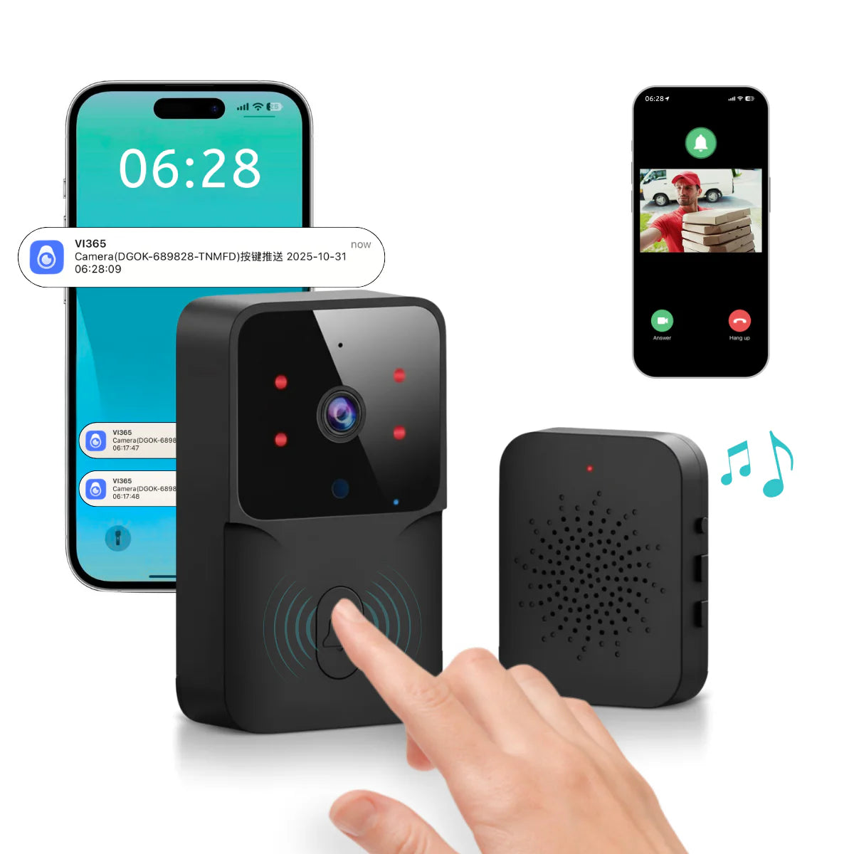 Sonerie Video Smart, Camera Supraveghere  WiFi, Night Vision, Audio Bidirectional, Control Aplicatie Android/iOS