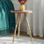 Masuta decorativa rotunda cu picioare din lemn, stil scandinav, 34x34x45 cm