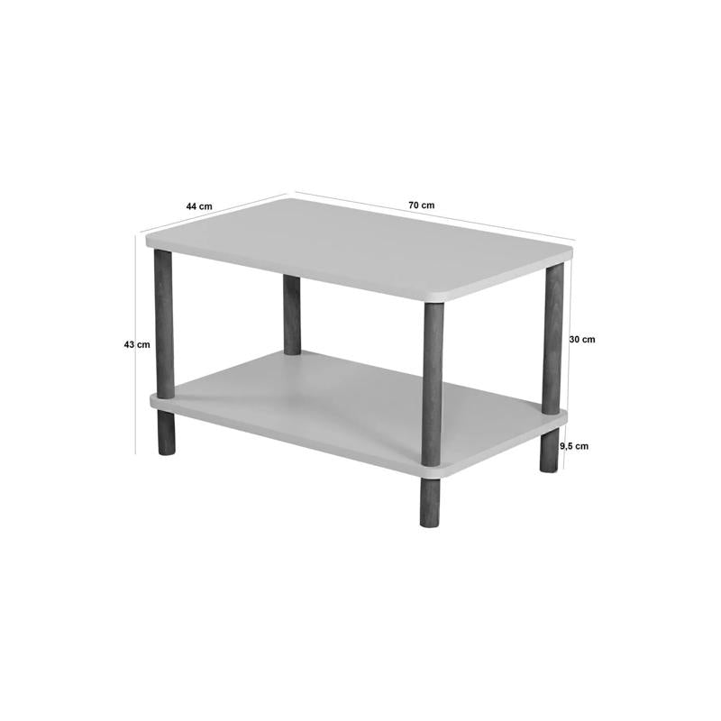 Masuta cafea moderna cu raft, design scandinav, 70x44x43 cm