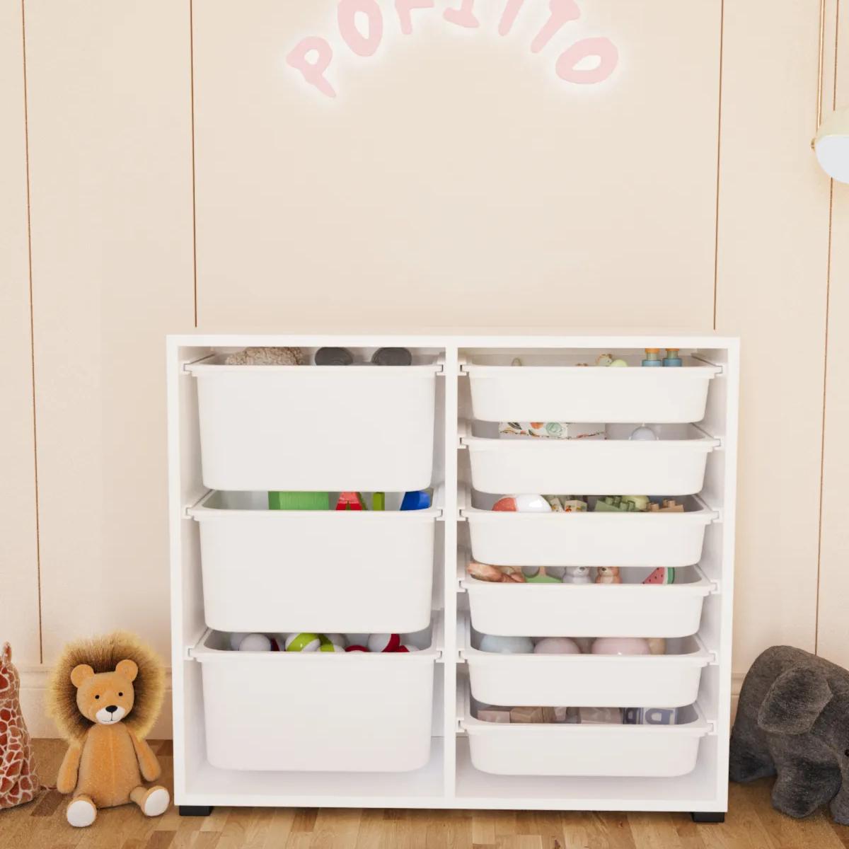 Dulap multifuncțional cu 9 coșuri, 3 nivele,  88,7 x 30 x 85,5 cm