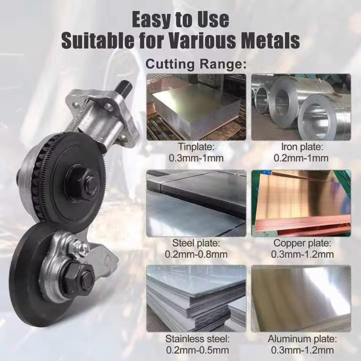 Adaptor pentru taiat tabla, cu role pentru bormasina