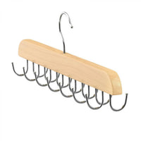 Umeras din lemn si otel cu 14 carlige rotative pentru curele, 37 cm x 14 cm - imagine 2