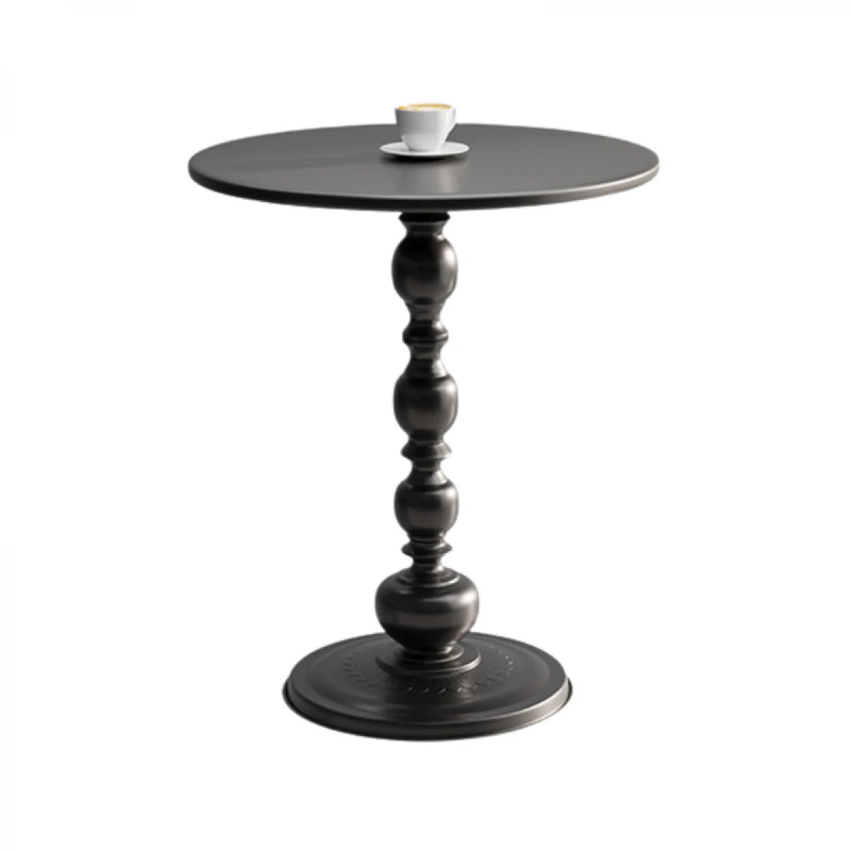 Masuta de cafea retro, fier, pentru living, dormitor sau balcon 52 x 38 cm, negru