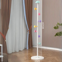 Cuier pentru haine, 7 carlige in forma de ciuperca, otel carbon, 167 x 30 cm, albastru - imagine 2