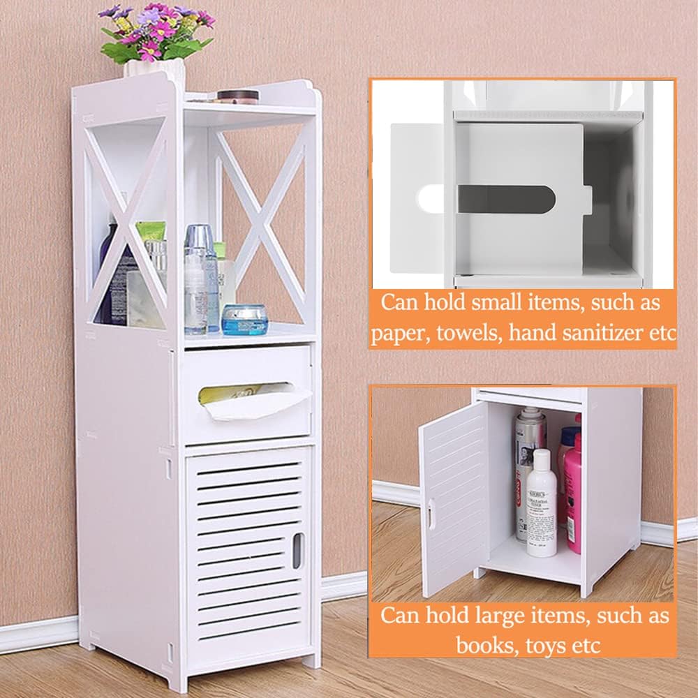 Dulap vertical pentru baie, 80 x 20 x 18 cm, Alb