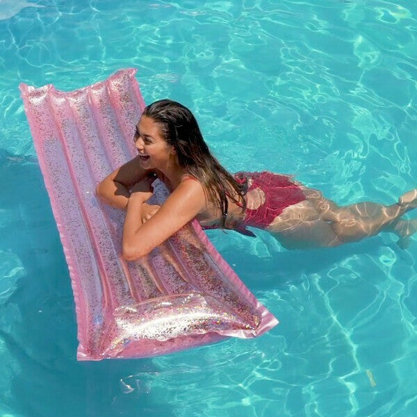 Saltea gonflabila cu sclipici Intex 58720, 1.70 x 53cm, roz