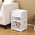 Noptiera alba decorativa, din PVC, 2 polite, 45cm