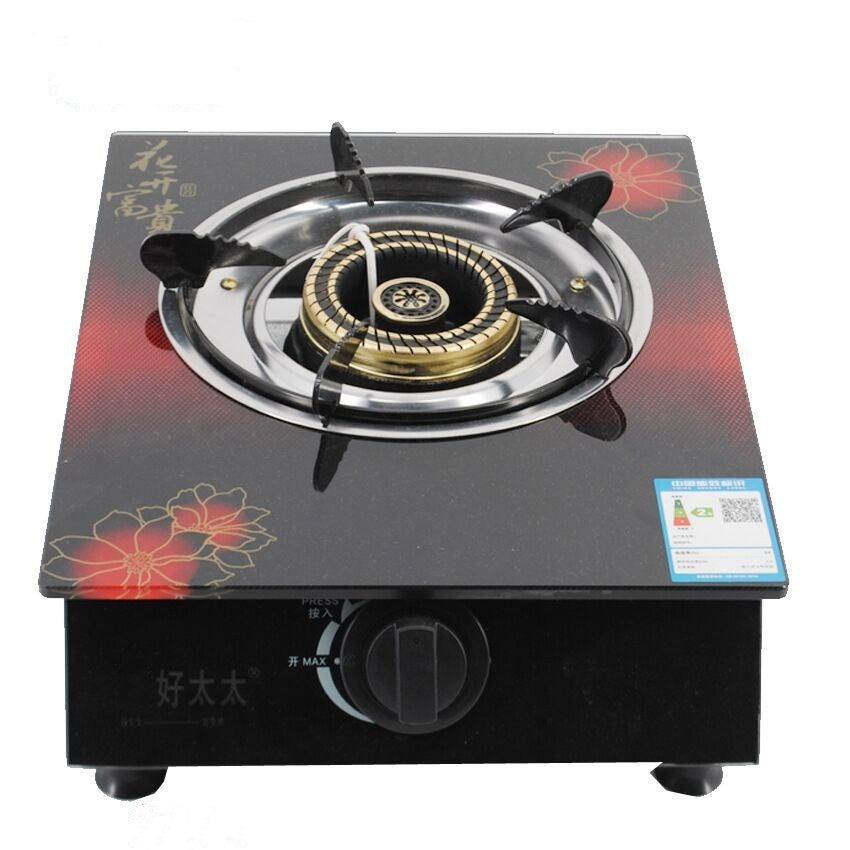 Aragaz din sticla securizata, 1 ochi din fonta, aprindere pe quartz, negru