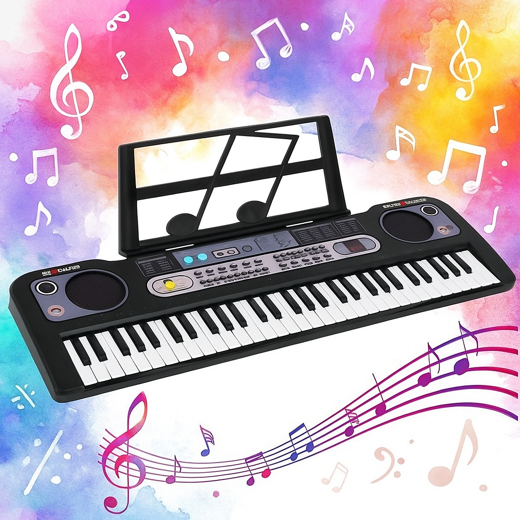 Orga electronica 80 cm, 61 clape, microfon inclus, 16 tonuri, 10 ritmuri si functie de inregistrare