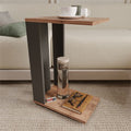 Masuta de cafea pe roti, masuta living 90 x 42 cm cu blocaj roti mobilitate in living, raft inferior pentru reviste sau telecomanda, PAL melaminat 18 mm bicolor Pin + Antracit, stil modern industrial
