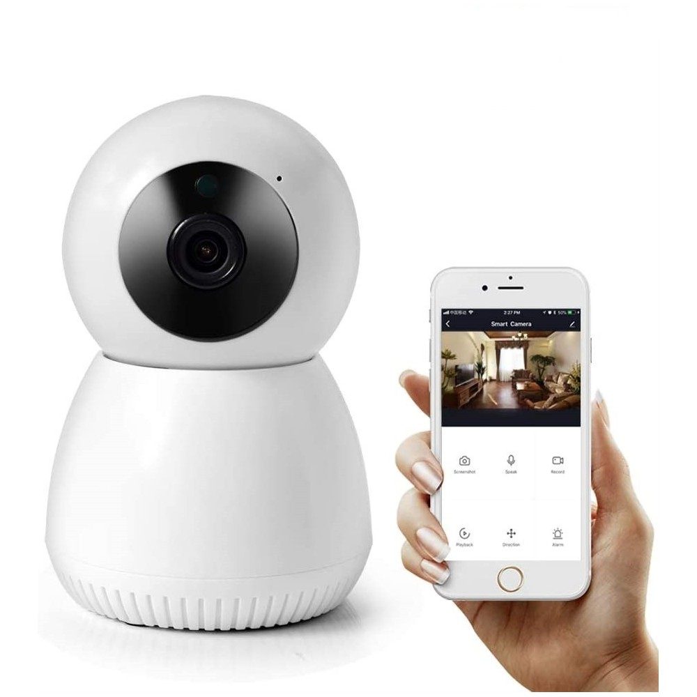 Camera de supraveghere Smart WiFi Full HD 1080P cu Night Vision, Rotire 355°/55°, Audio bidirectional si Detectie miscare