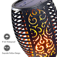 Set 4 lampi solare tip torta cu efect flacara, varianta mare 78cm, 96LED - imagine 3